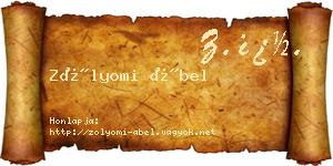 Zólyomi Ábel névjegykártya
